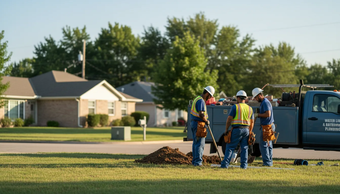 Residential water line and bathroom plumbing service in Wilton, AR